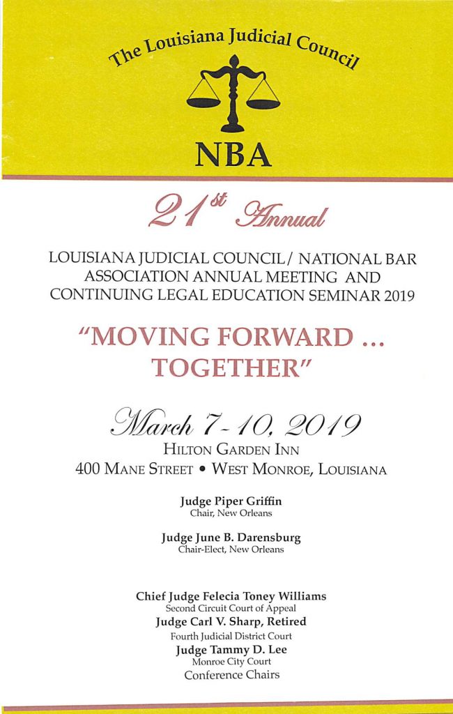 21st Annual Louisiana Judicial Council/ National Bar Association ...